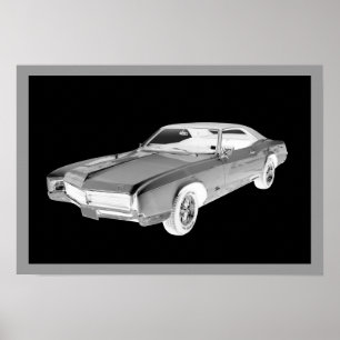 Affiches Noir Et Blanc 1967 Buick Riviera Pop Art