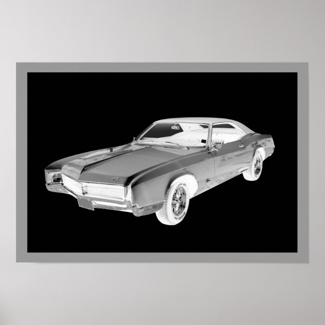 Affiches Noir Et Blanc 1967 Buick Riviera Pop Art (Devant)