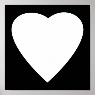 Affiches Noir et Blanc Love Heart Design.