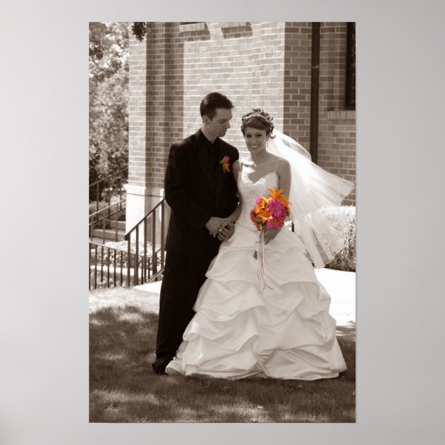 Affiches noir et blanc mariage (Devant)