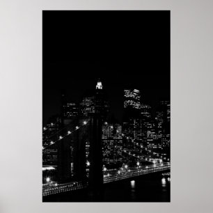 Affiches Noir et blanc New York City Brooklyn Bridge