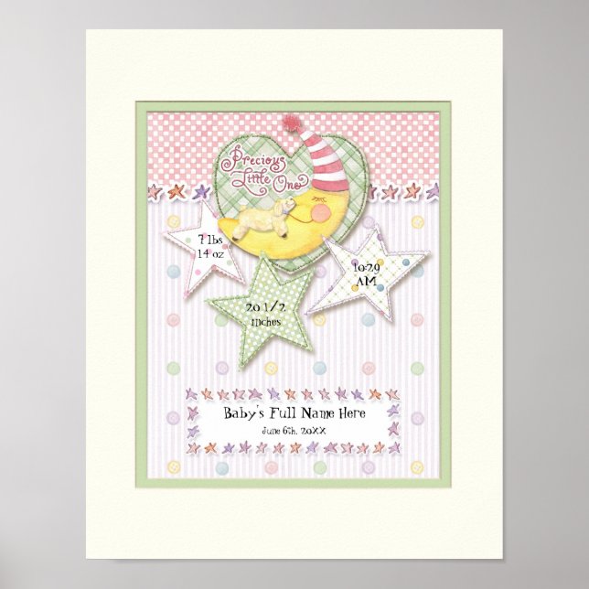 Affiches Nom de bébé personnalisé Pépinière murale Art pour (Devant)