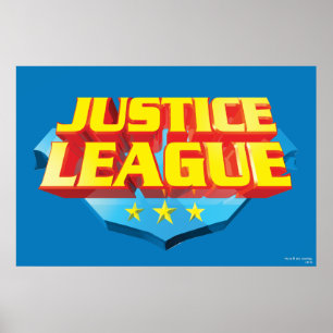 Affiches Nom de la ligue de justice et logo du bouclier