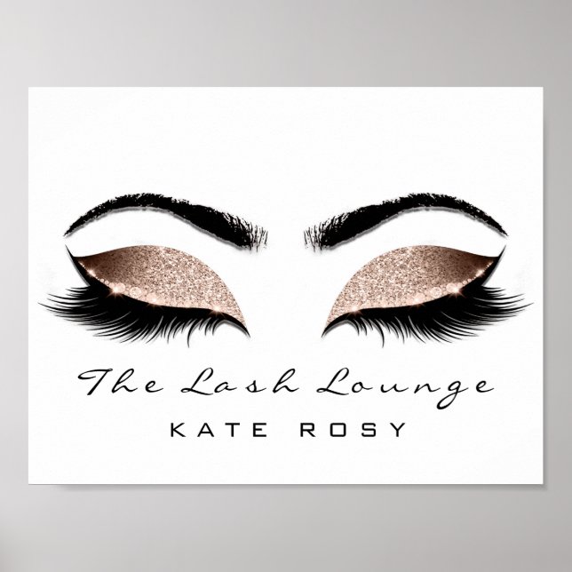Affiches Nom rose Maquillage Artiste Beauté Studio Lashes (Devant)