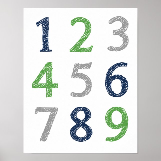 Affiches Nombres 123 (Devant)