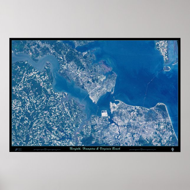 Affiches Norfolk Hampton & Virginia Beach Virginie satellit (Devant)