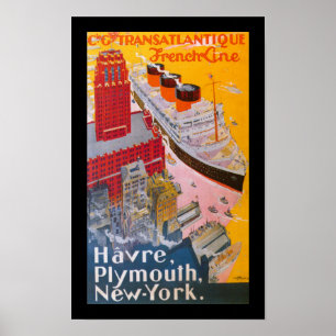 Affiches Normandie at New York Harbour