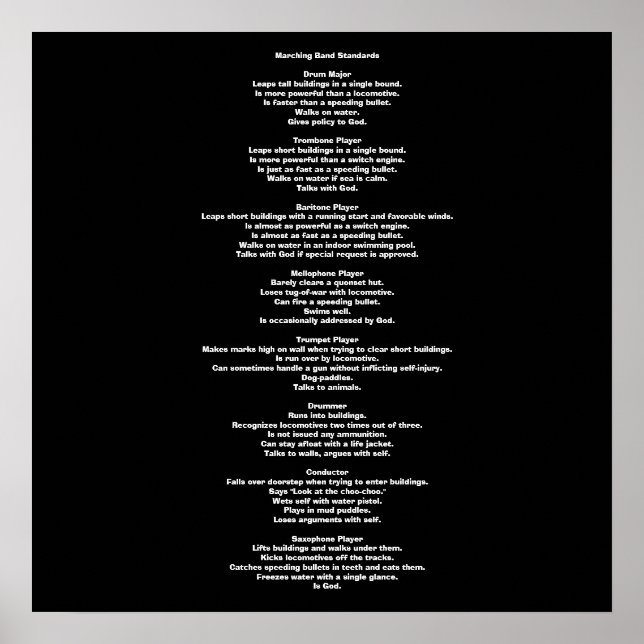 Affiches Normes de bande de marquage (Devant)