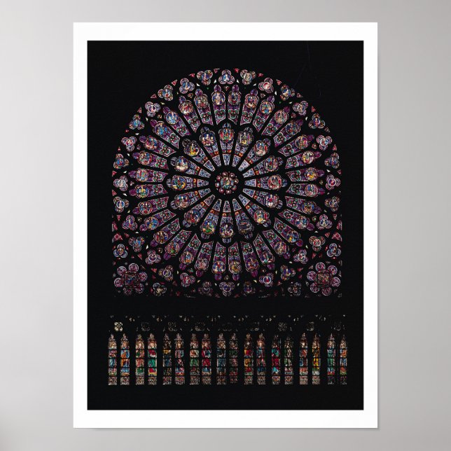 Affiches North transept rose window depicting the Virgin (Devant)