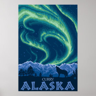 Affiches Northern Lights - Curry, Alaska