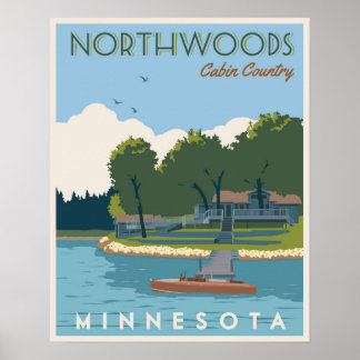 Affiches Northwoods Pays Cabine