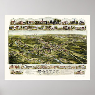 Affiches Norton, MA Carte panoramique - 1891