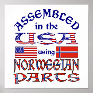 Affiches Norvège et drapeau norvégien