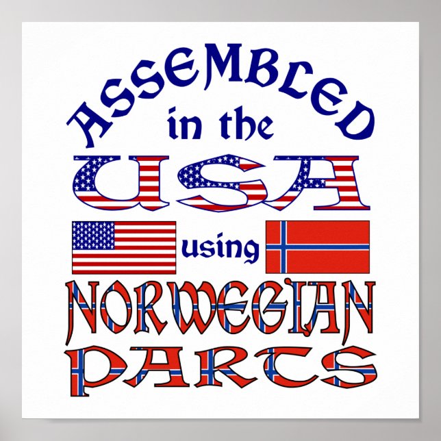 Affiches Norvège et drapeau norvégien (Devant)