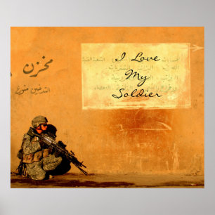 Affiches Note d'amour sur les disparus militaires de mur
