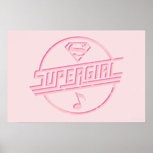 Affiches Note de musique rose Supergirl