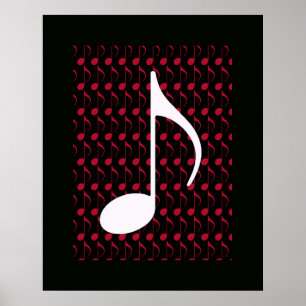 Affiches note musicale blanche cool graphique