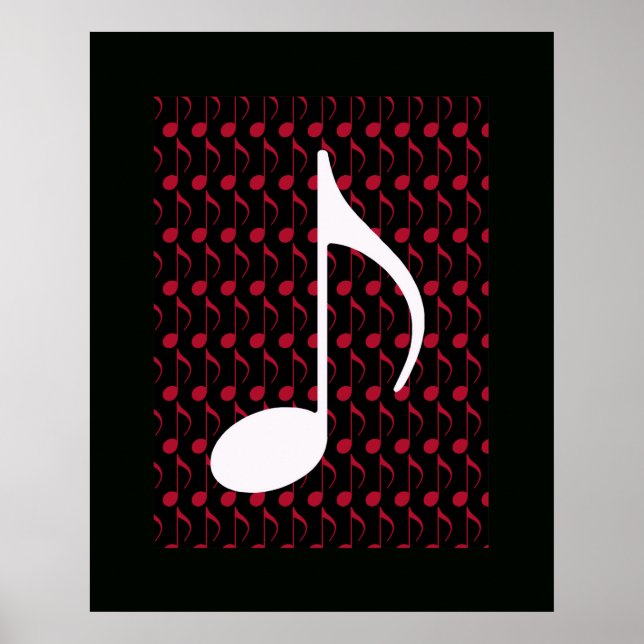 Affiches note musicale blanche cool graphique (Devant)
