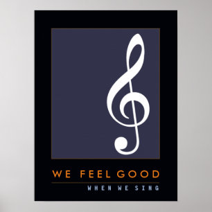 Affiches note musicale de la clef treize, chant, musique in