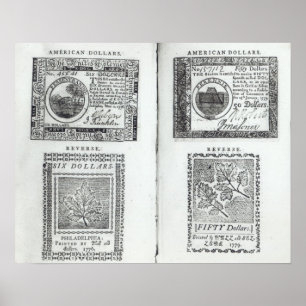 Affiches Notes de la devise continentale