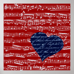 Affiches Notes rouges de musique