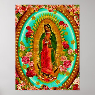 Affiches Notre Dame Guadalupe Mexicaine Sainte Vierge Marie