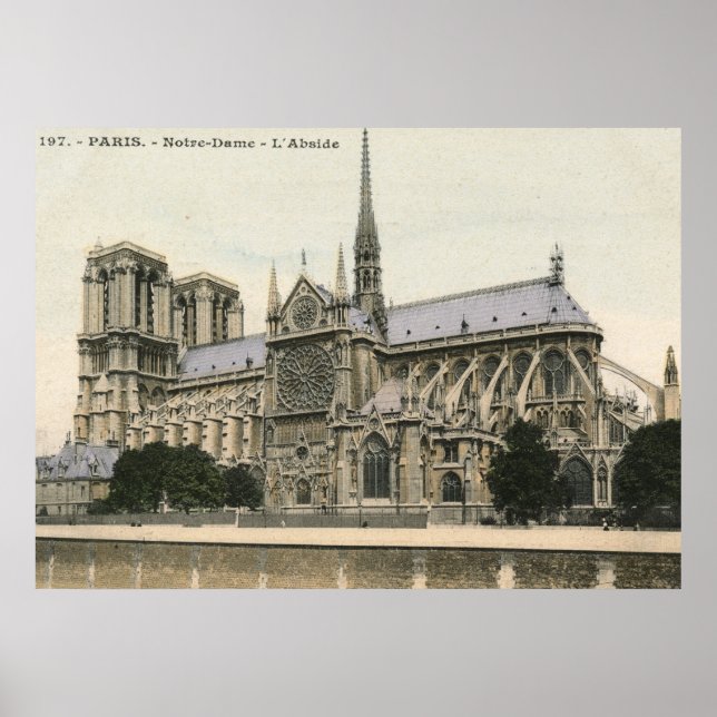 Affiches Notre Dame, Paris Vintage (Devant)