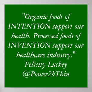 Affiches Nourritures organiques contre les nourritures