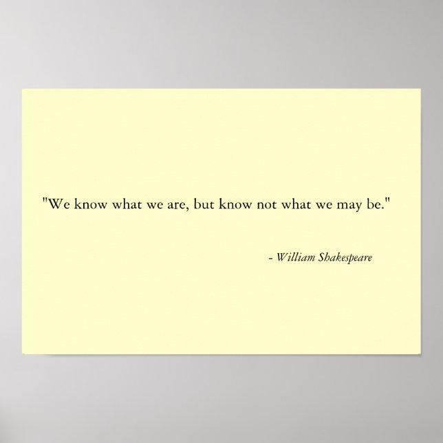 Affiches Nous savons ce que nous sommes, mais nous ne savon (Devant)