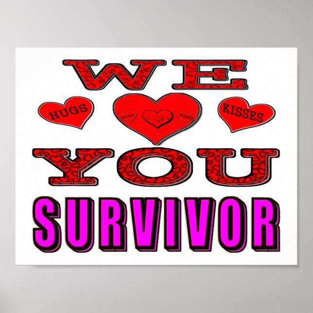 Affiches Nous vous aimons survivante du cancer du sein (Devant)