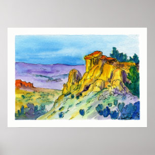 Affiches Nouveau-Mexique Paysage Sentier Haut Désert 01