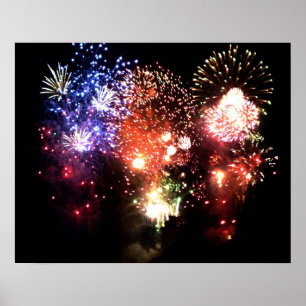 Affiches Nouvel an : bouquet final de feu d'artifice -