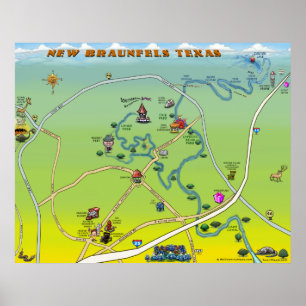 Affiches Nouvelle carte de bande dessinée de Braunfels le