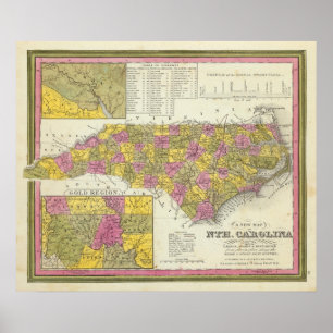 Affiches Nouvelle carte de la nième Caroline