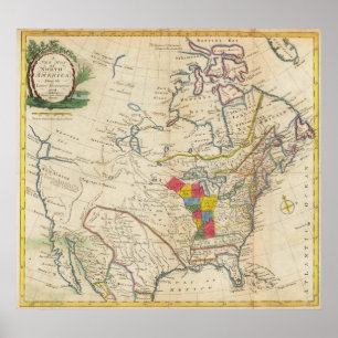 Affiches Nouvelle carte de l'Amérique du Nord