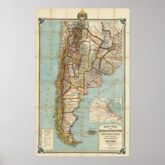 Affiches Nouvelle carte de l'Argentine (Devant)