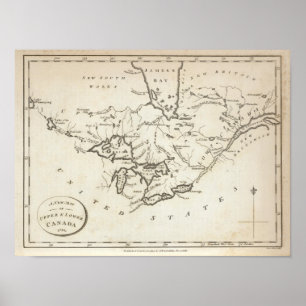 Affiches Nouvelle carte du Haut-Canada et du Bas-Canada