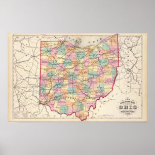 Affiches Nouvelle carte ferroviaire de l'État de l'Ohio
