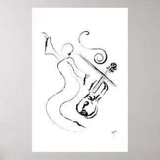 Affiches Nouvelle-Orléans Dame - Violon sur toile enveloppé