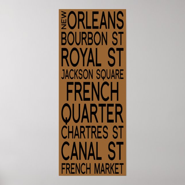 Affiches Nouvelle-Orléans | Typographie (Devant)