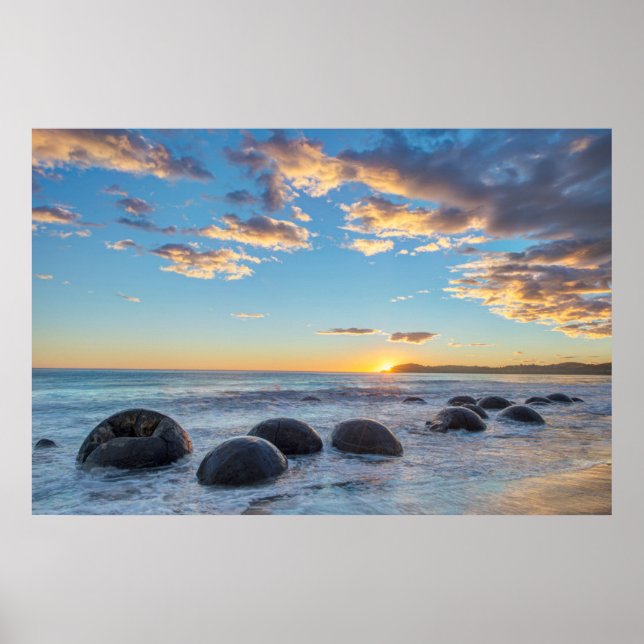 Affiches Nouvelle-Zélande, Île du Sud, Moeraki Boulders (Devant)