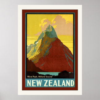 Affiches Nouvelle-Zélande ~ Miter Peak ~ Milford Sound