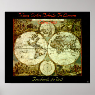 AFFICHES NOVA ORBIS TABULA IN LUCEM EDITA 1662