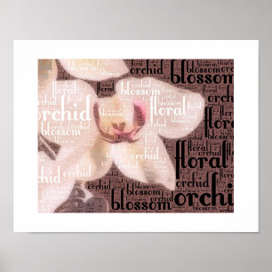 Affiches Nuage de mots de fleur d'orchidée