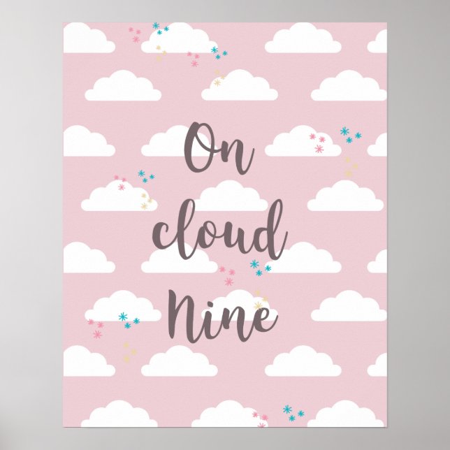 Affiches Nuage Neuf Cloud Typographie (Devant)