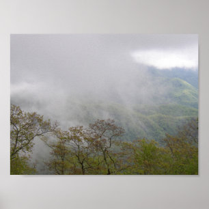 Affiches Nuages au milieu des montagnes Blue Ridge, NC