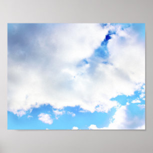 Affiches Nuages blancs et ciel bleu