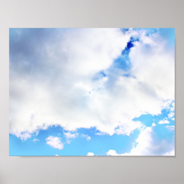 Affiches Nuages blancs et ciel bleu (Devant)