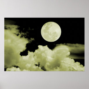 Affiches NUAGES DE Pleine lune JAUNE