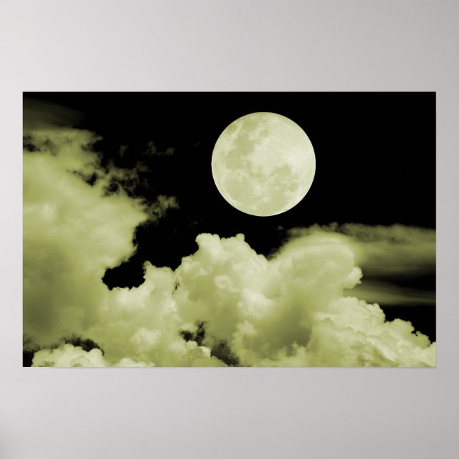 Affiches NUAGES DE Pleine lune JAUNE (Devant)